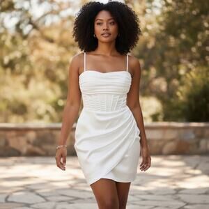 Azazie Dress Ruched Corset Plus Size Wedding